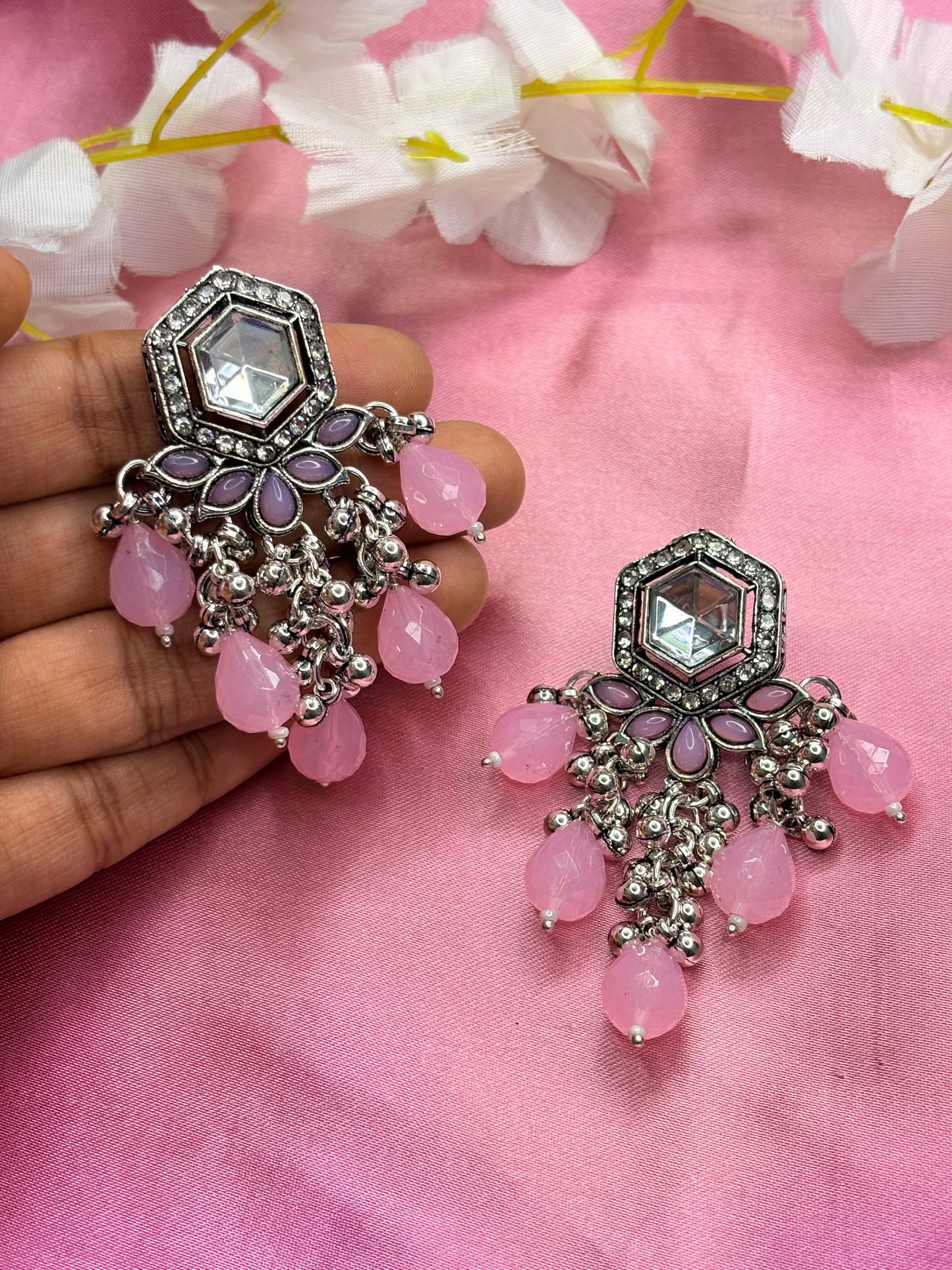 Pink Beads Earrings