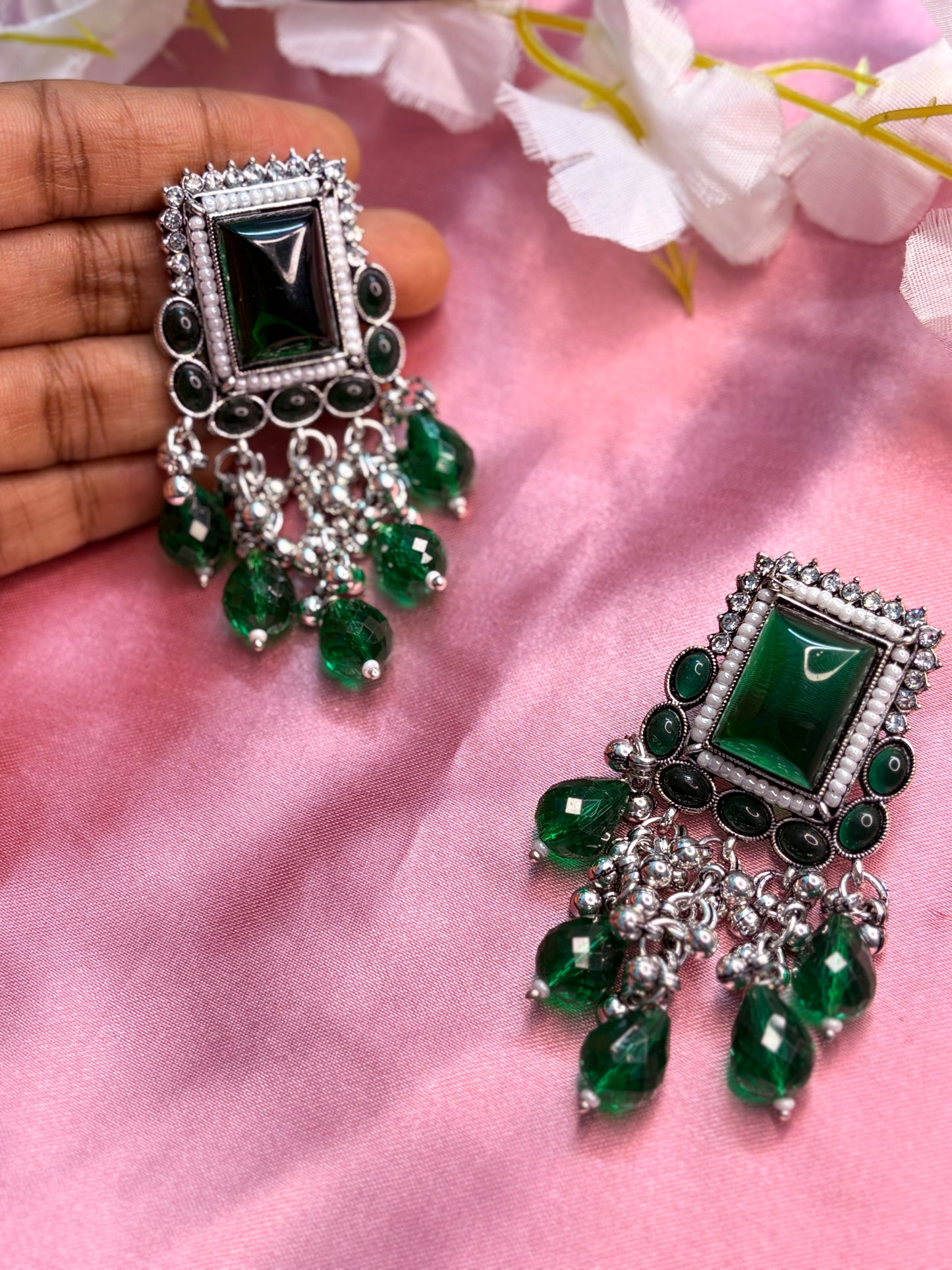 Green Beads Earrings