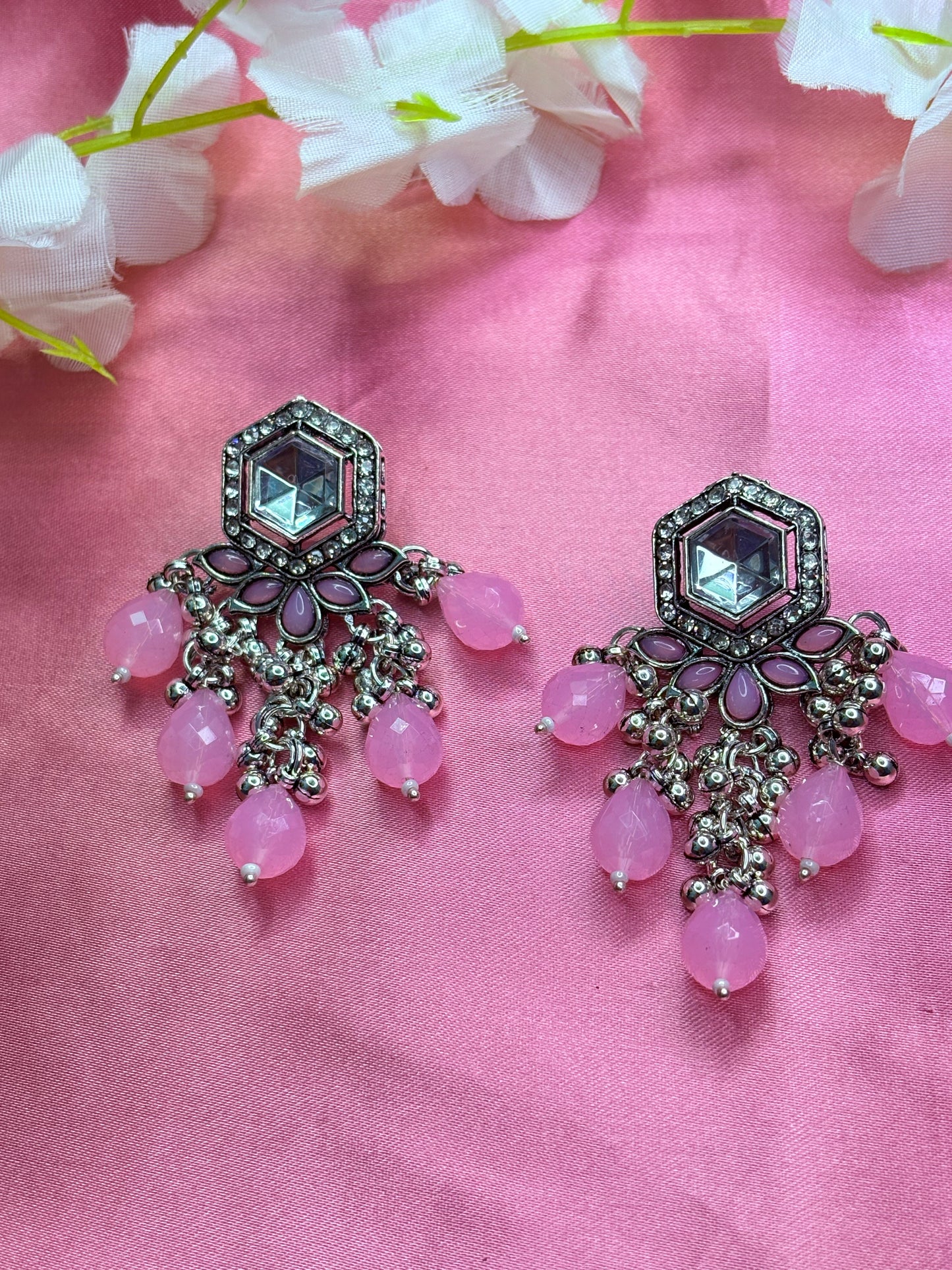 Pink Beads Earrings