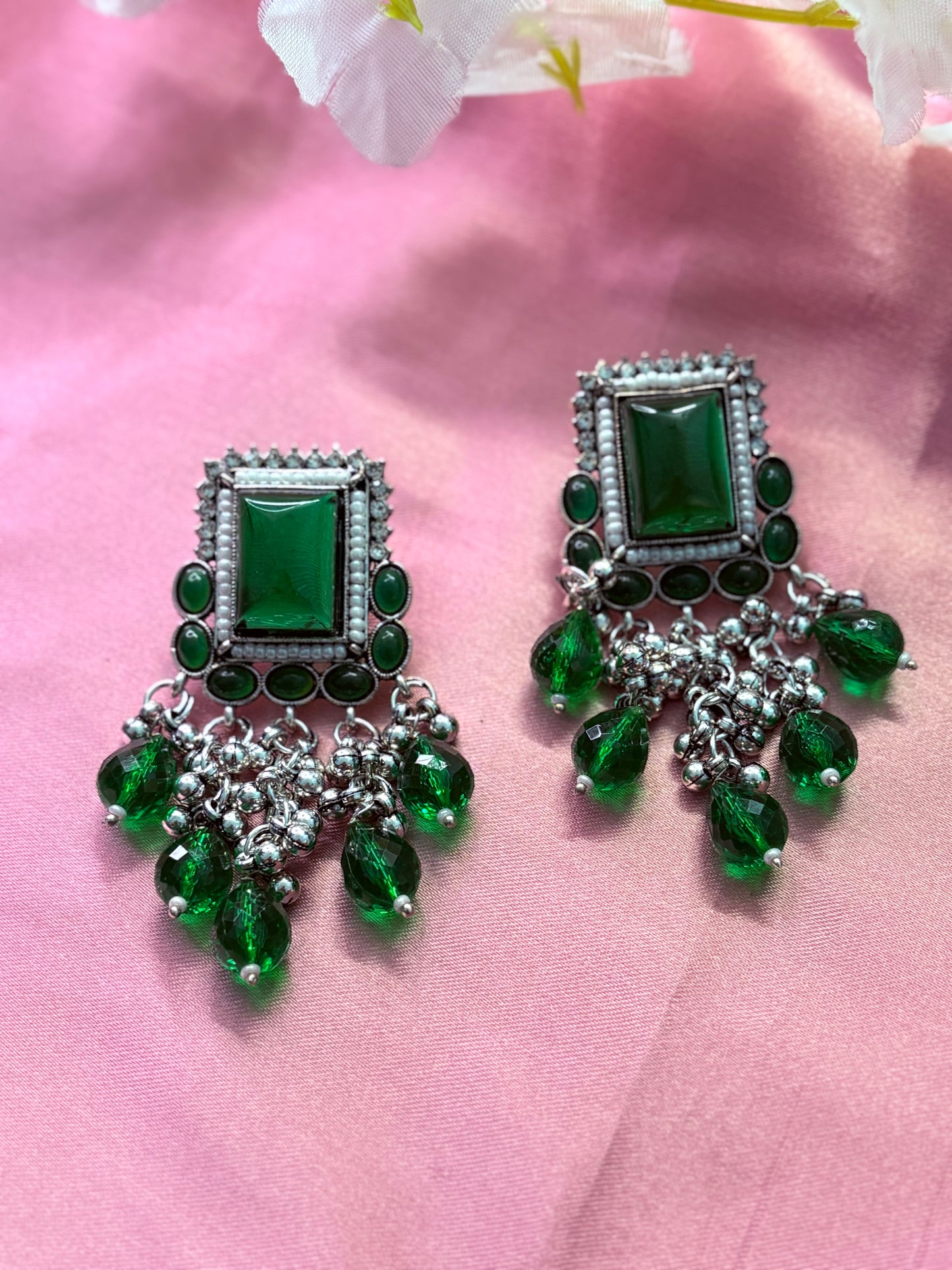 Green Beads Earrings