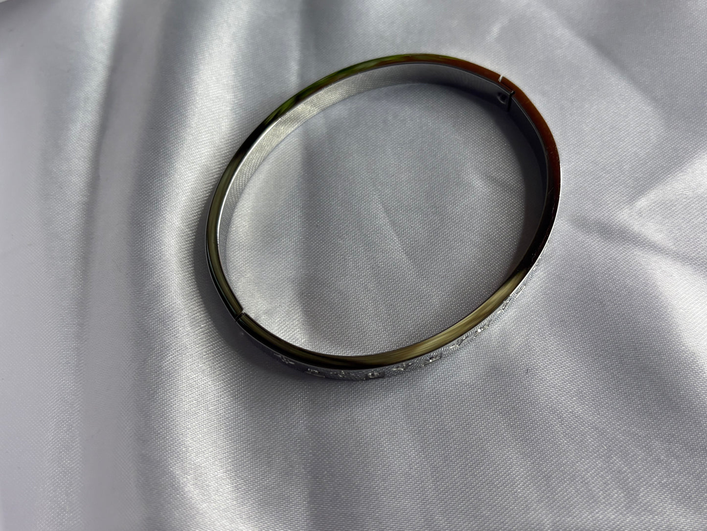 Silver Cross link Cuff Bracelet