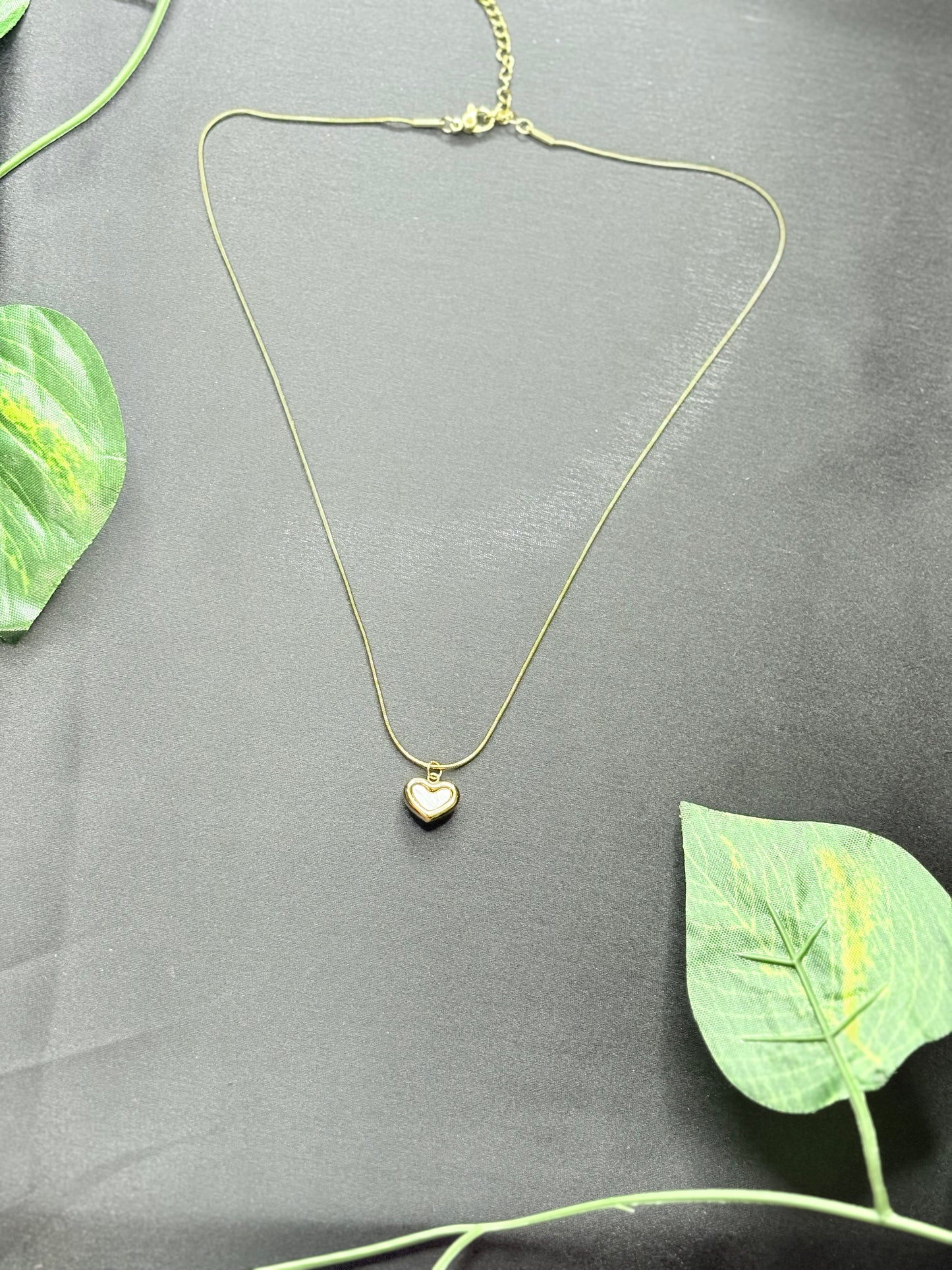 White Heart Necklace