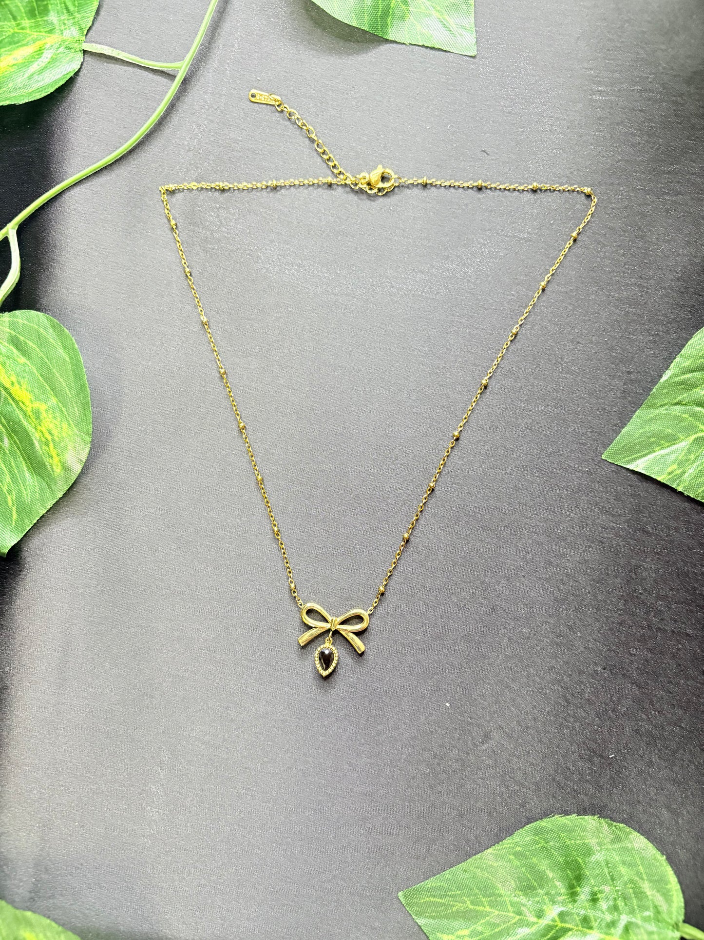 Bow Drop Necklace