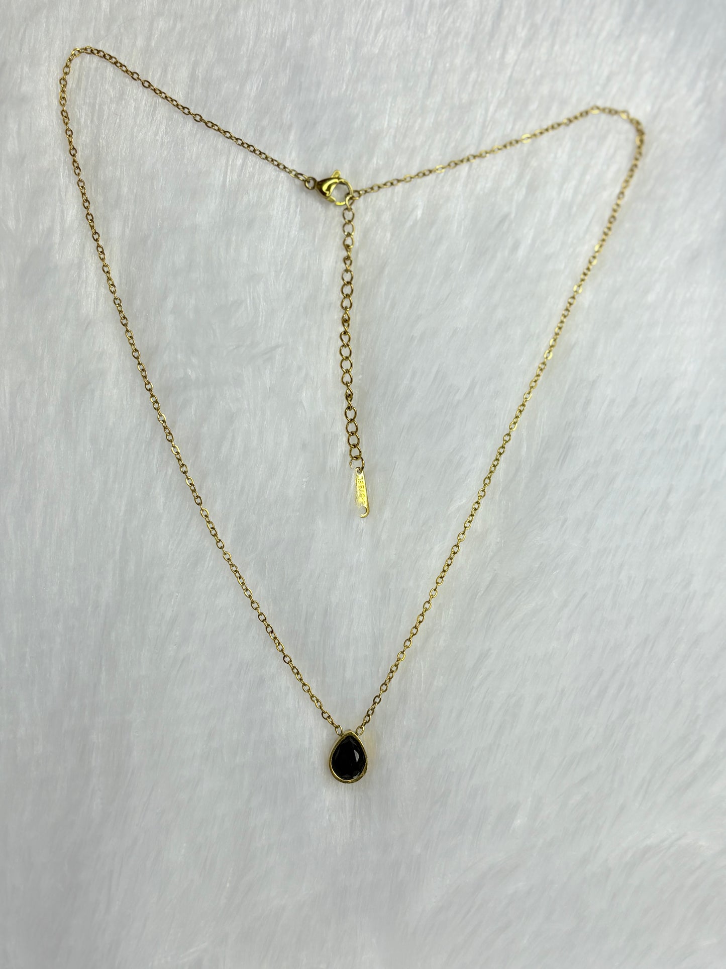 Black stone pendant Necklace