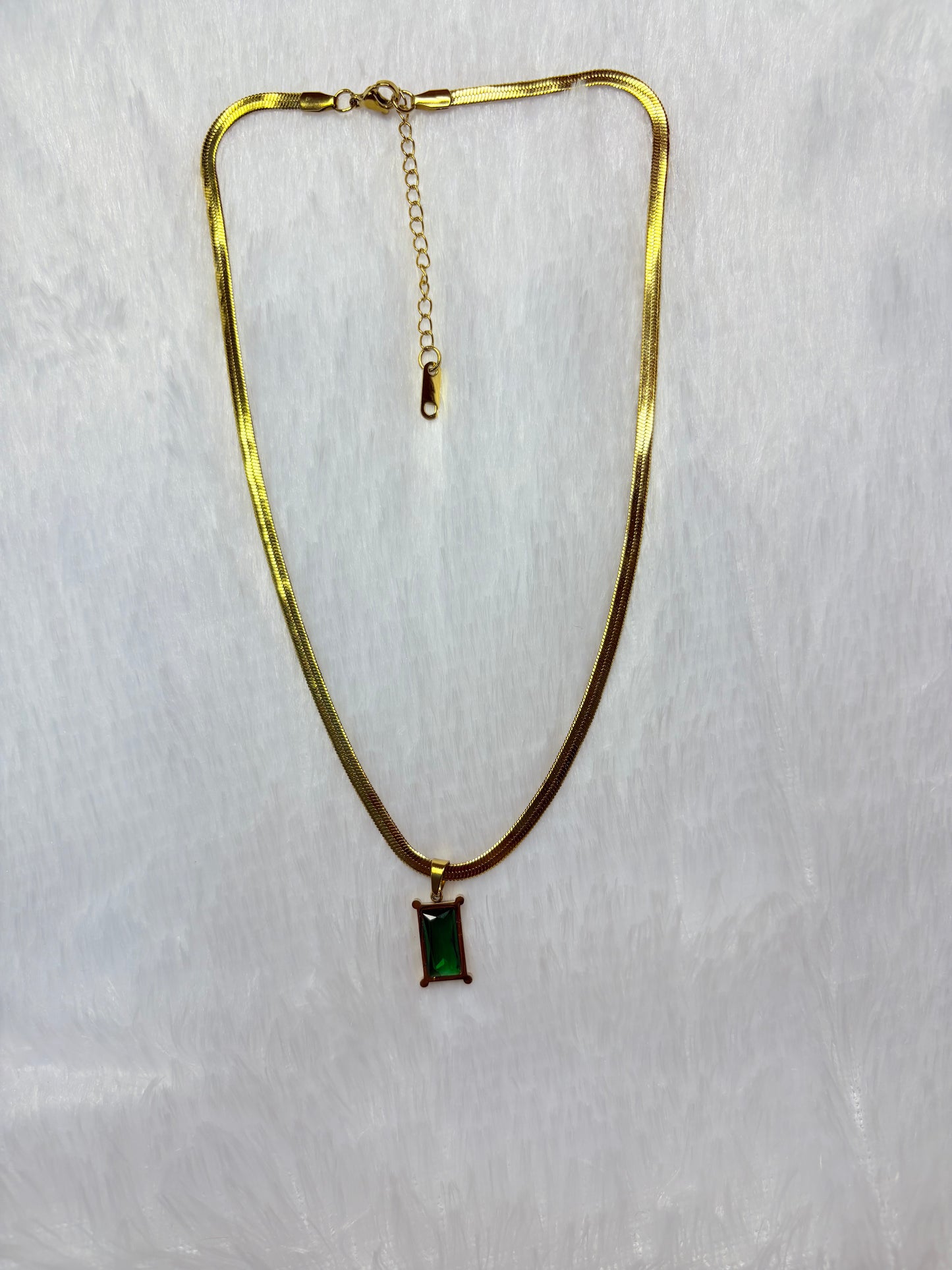Green Pendant Snake Chain