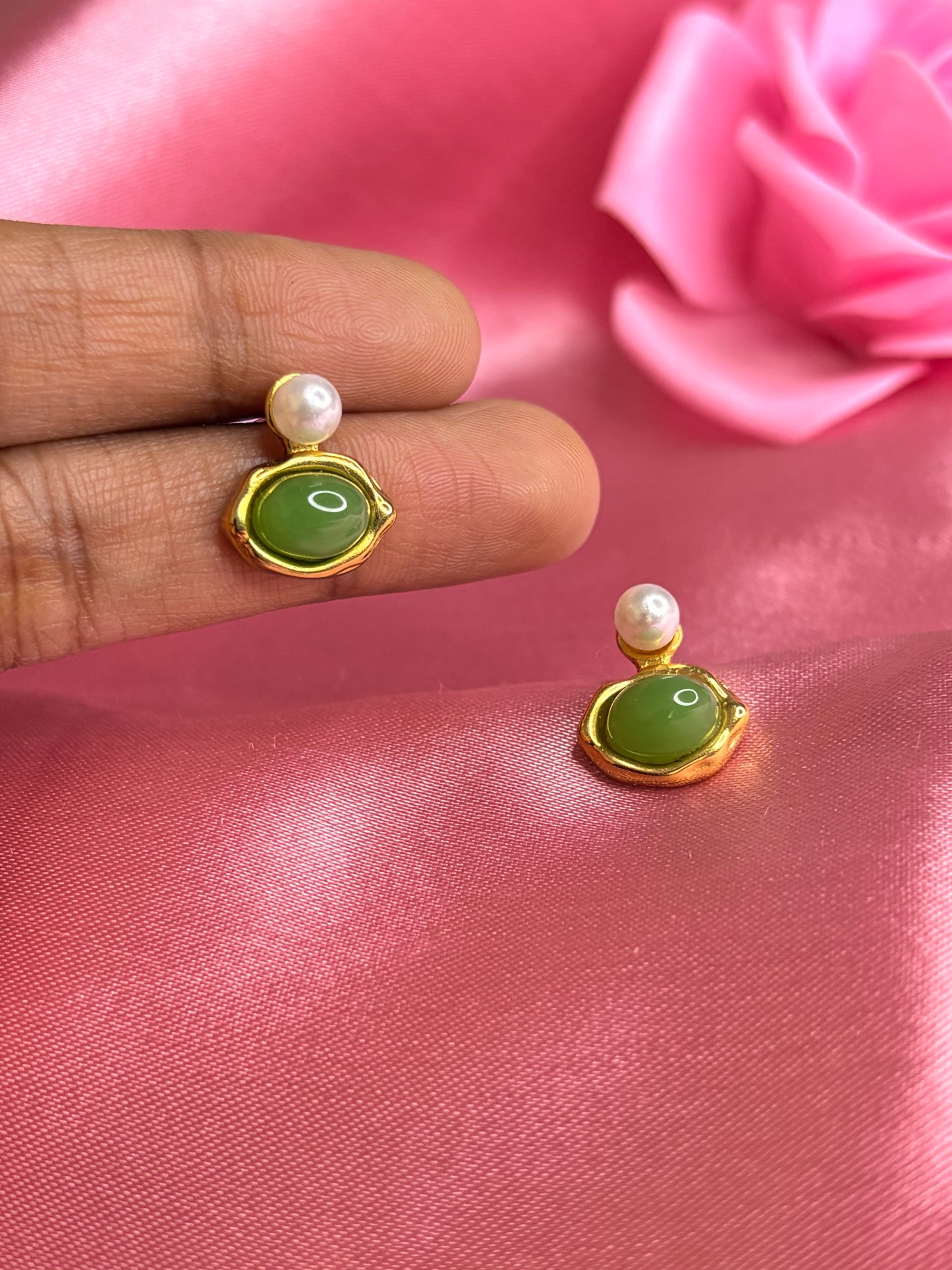 Green Eye Earrings
