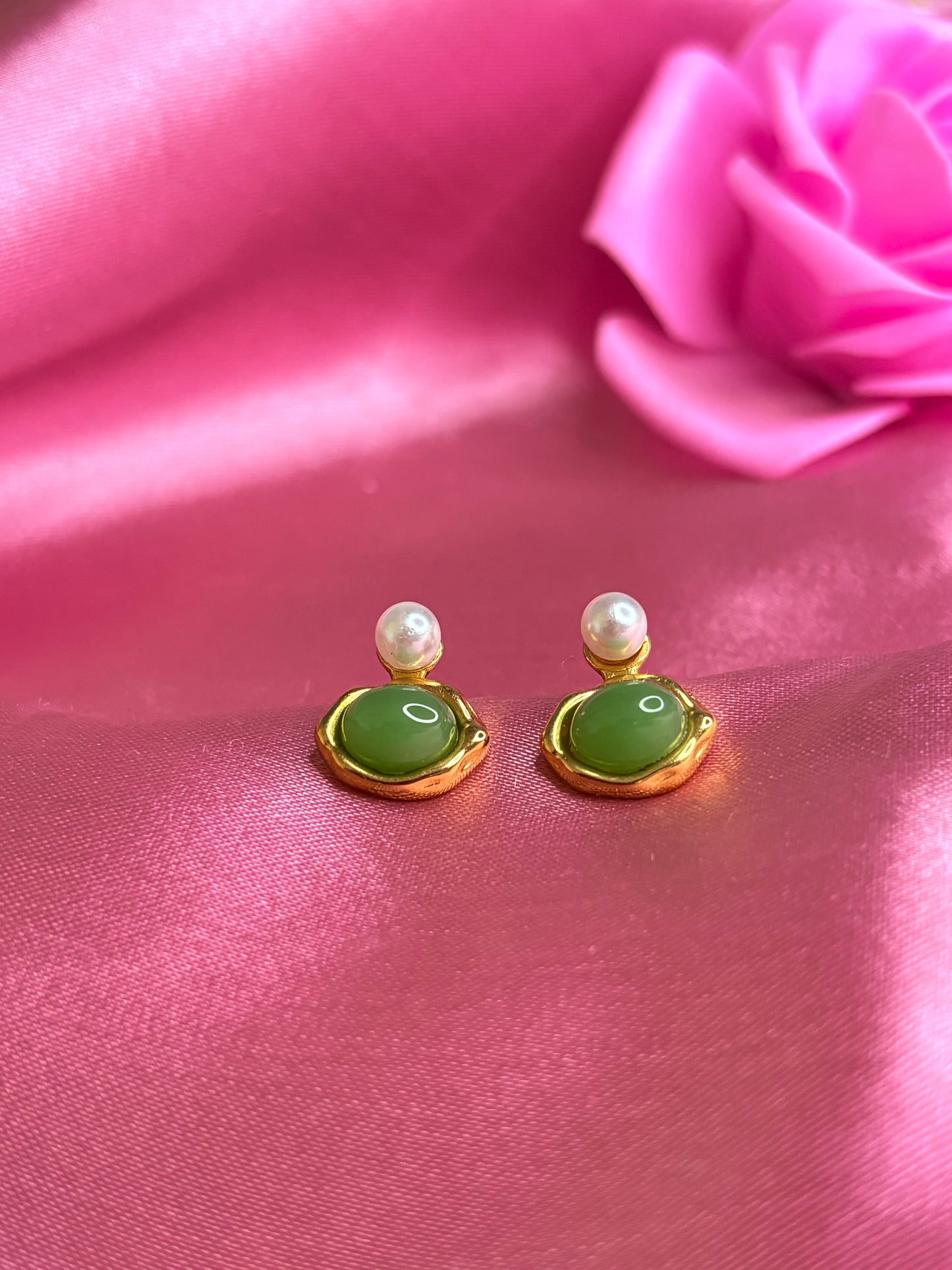 Green Eye Earrings