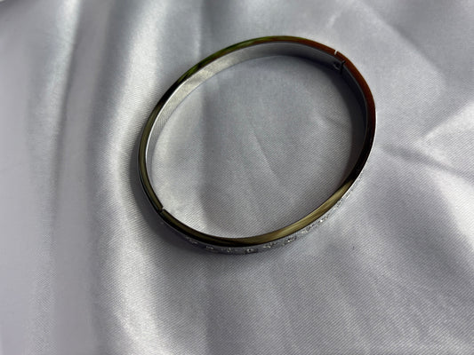 Silver Cross link Cuff Bracelet