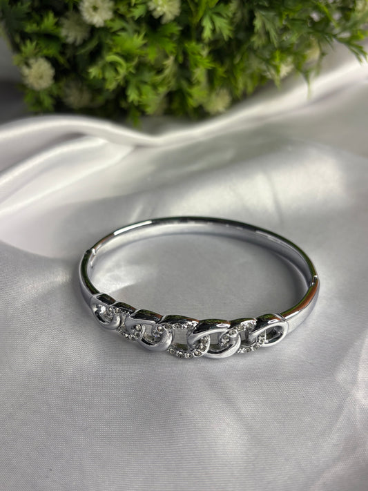 Linked Silver Cuff Bracelet