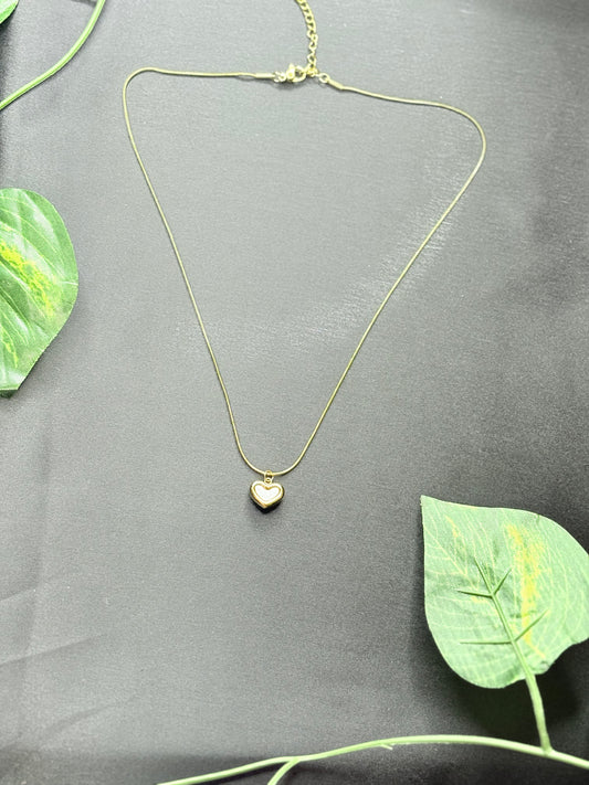 White Heart Necklace