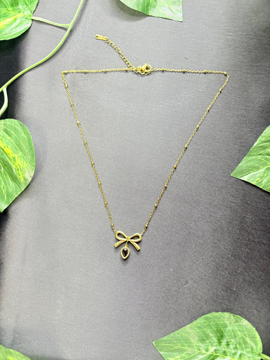 Bow Drop Necklace