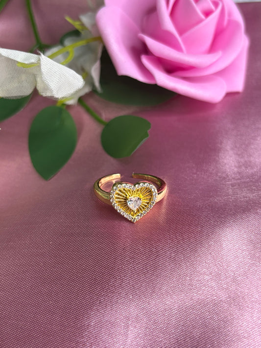 White Heart Ring