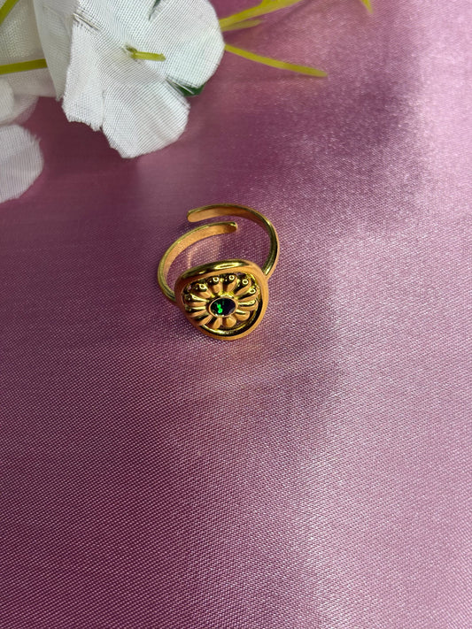 Green Sunflower Ring